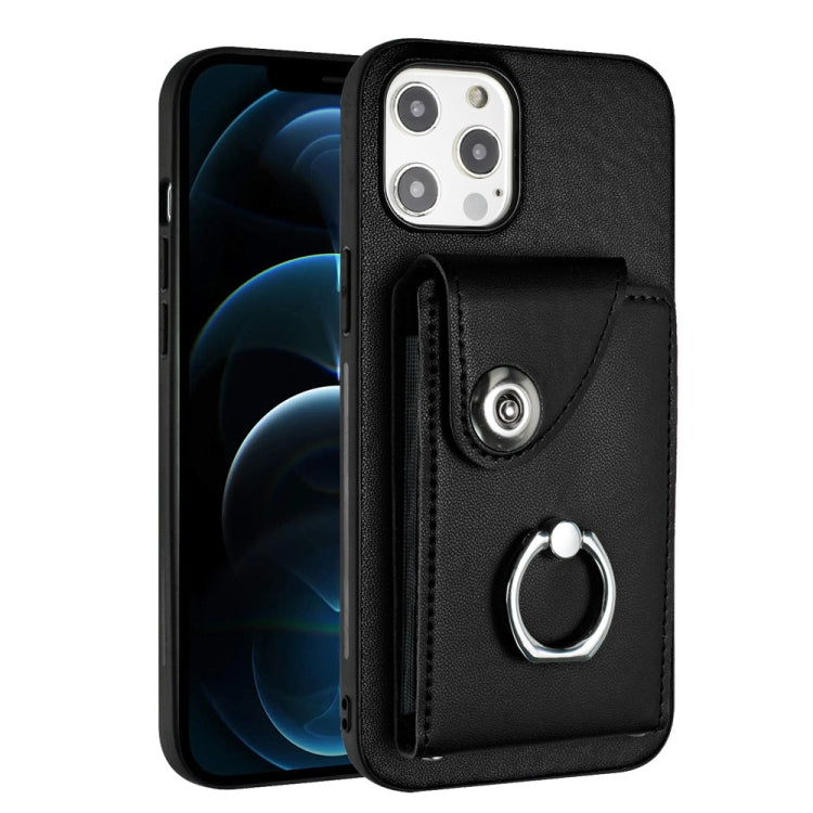 Funda para teléfono con soporte para anillo y bolsa para tarjeta de órgano, For iPhone 12 Pro, For iPhone 12 mini, For iPhone 11 Pro Max, For iPhone 11, For iPhone 11 Pro, For iPhone X / XS, For iPhone XR, For iPhone XS Max
