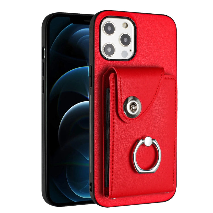 Funda para teléfono con soporte para anillo y bolsa para tarjeta de órgano, For iPhone 12 Pro, For iPhone 12 mini, For iPhone 11 Pro Max, For iPhone 11, For iPhone 11 Pro, For iPhone X / XS, For iPhone XR, For iPhone XS Max