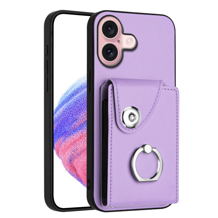 Funda para teléfono con soporte para anillo y bolsa para tarjeta de órgano, For iPhone 16, For iPhone 15 Pro Max, For iPhone 15 Pro, For iPhone 15 Plus, For iPhone 15, For iPhone 14 Plus, For iPhone 14, For iPhone 14 Pro