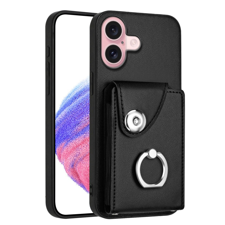 Funda para teléfono con soporte para anillo y bolsa para tarjeta de órgano, For iPhone 16, For iPhone 15 Pro Max, For iPhone 15 Pro, For iPhone 15 Plus, For iPhone 15, For iPhone 14 Plus, For iPhone 14, For iPhone 14 Pro