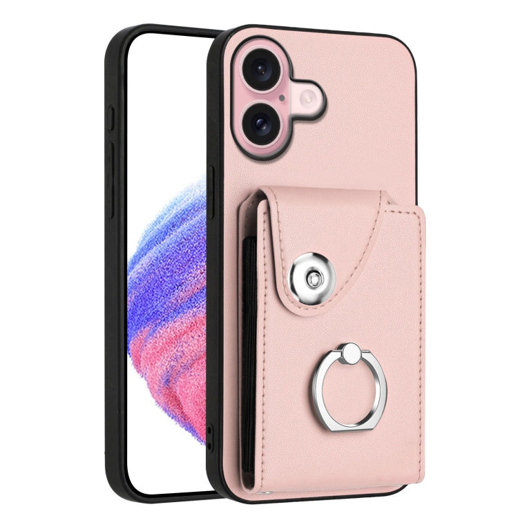 Funda para teléfono con soporte para anillo y bolsa para tarjeta de órgano, For iPhone 16, For iPhone 15 Pro Max, For iPhone 15 Pro, For iPhone 15 Plus, For iPhone 15, For iPhone 14 Plus, For iPhone 14, For iPhone 14 Pro