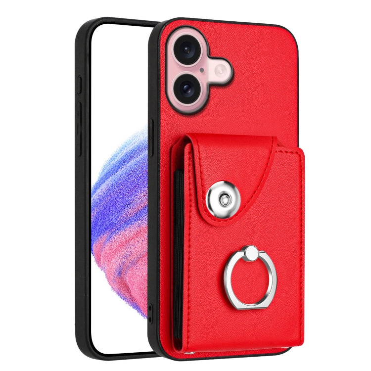 Funda para teléfono con soporte para anillo y bolsa para tarjeta de órgano, For iPhone 16, For iPhone 15 Pro Max, For iPhone 15 Pro, For iPhone 15 Plus, For iPhone 15, For iPhone 14 Plus, For iPhone 14, For iPhone 14 Pro