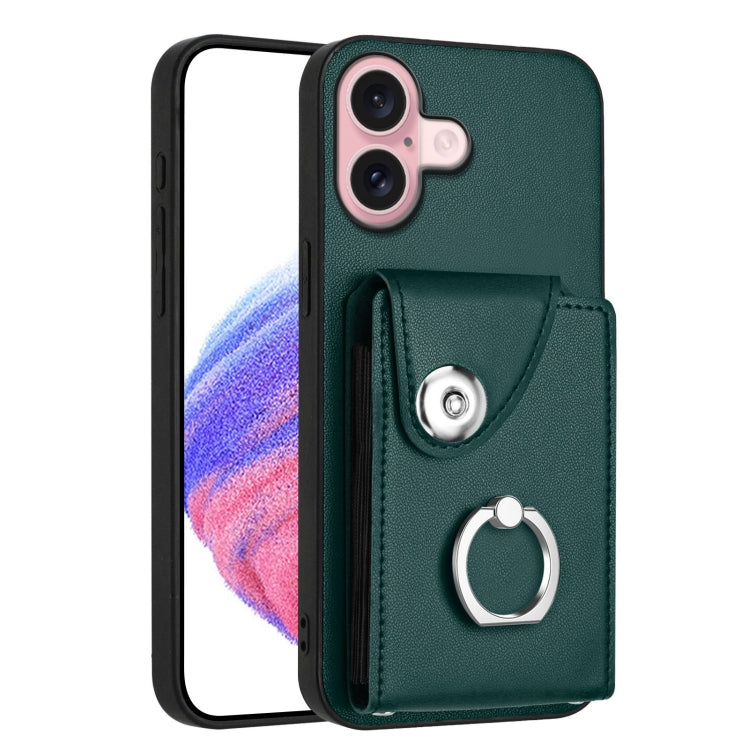 Funda para teléfono con soporte para anillo y bolsa para tarjeta de órgano, For iPhone 16, For iPhone 15 Pro Max, For iPhone 15 Pro, For iPhone 15 Plus, For iPhone 15, For iPhone 14 Plus, For iPhone 14, For iPhone 14 Pro
