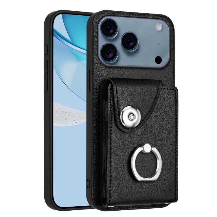 Funda para teléfono con soporte para anillo y bolsa para tarjeta de órgano, For iPhone 18 Pro / 17 Pro, For iPhone 18 Pro Max / 17 Pro Max, For iPhone 17e / 16e, For iPhone 17, For iPhone Air, For iPhone 16 Pro Max, For iPhone 16 Pro, For iPhone 16 Plus