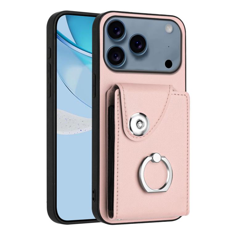 Funda para teléfono con soporte para anillo y bolsa para tarjeta de órgano, For iPhone 18 Pro / 17 Pro, For iPhone 18 Pro Max / 17 Pro Max, For iPhone 17e / 16e, For iPhone 17, For iPhone Air, For iPhone 16 Pro Max, For iPhone 16 Pro, For iPhone 16 Plus