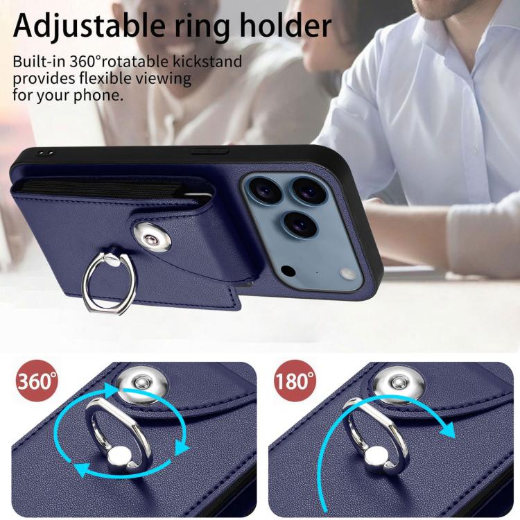 Funda para teléfono con soporte para anillo y bolsa para tarjeta de órgano, For iPhone 18 Pro / 17 Pro, For iPhone 18 Pro Max / 17 Pro Max, For iPhone 17e / 16e, For iPhone 17, For iPhone Air, For iPhone 16 Pro Max, For iPhone 16 Pro, For iPhone 16 Plus