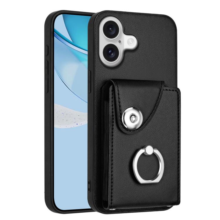 Funda para teléfono con soporte para anillo y bolsa para tarjeta de órgano, For iPhone 18 Pro / 17 Pro, For iPhone 18 Pro Max / 17 Pro Max, For iPhone 17e / 16e, For iPhone 17, For iPhone Air, For iPhone 16 Pro Max, For iPhone 16 Pro, For iPhone 16 Plus