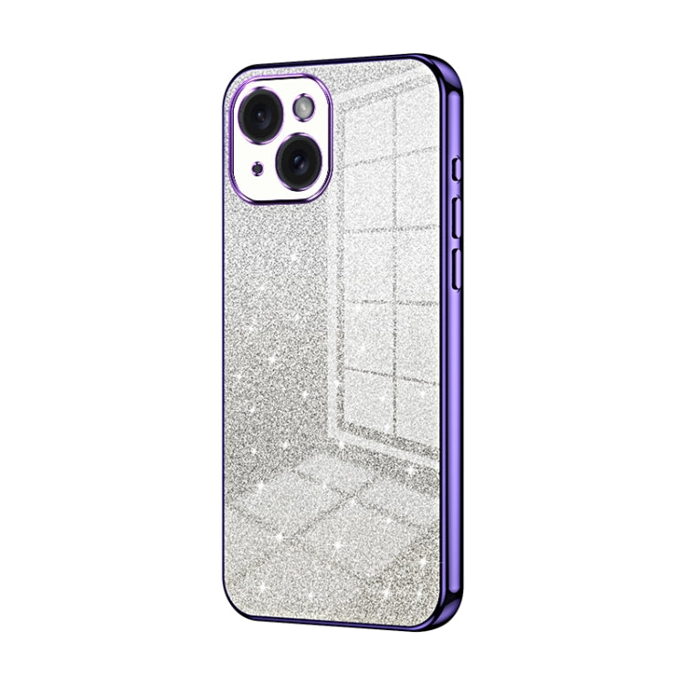 Caja de teléfono galvanizada con polvo de brillo degradado, For iPhone 15, For iPhone 14 Plus, For iPhone 14, For iPhone 14 Pro, For iPhone 14 Pro Max, For iPhone SE 2022 / 2020 / 8 / 7