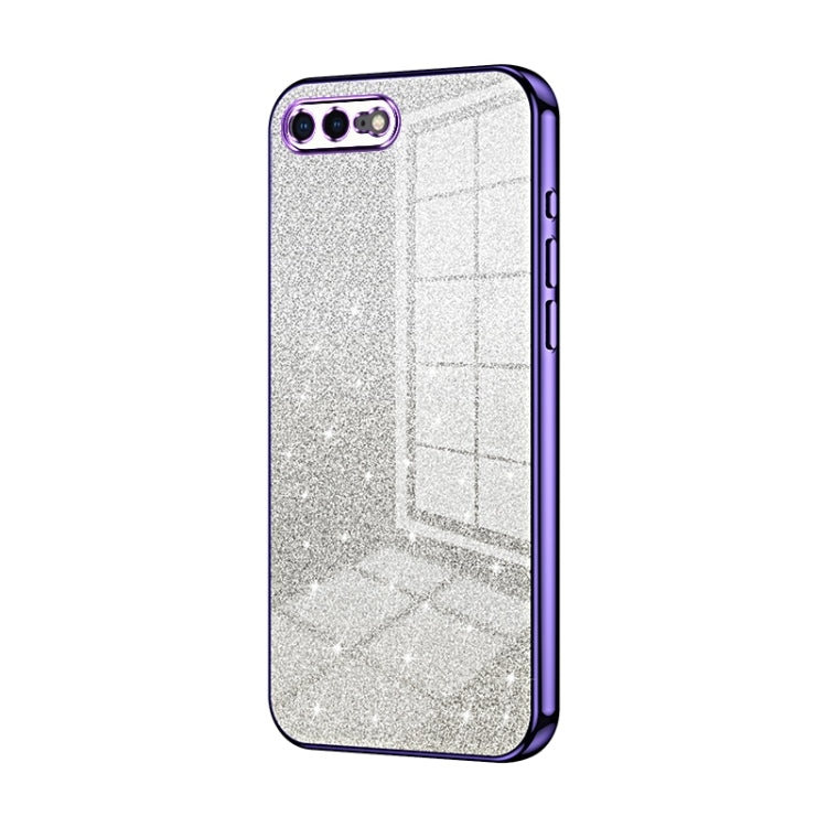 Caja de teléfono galvanizada con polvo de brillo degradado, For iPhone 8 Plus / 7 Plus
