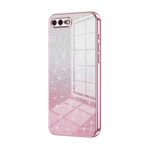 Caja de teléfono galvanizada con polvo de brillo degradado, For iPhone 8 Plus / 7 Plus
