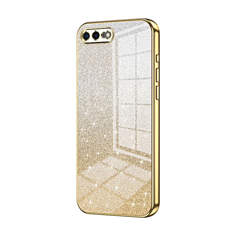 Caja de teléfono galvanizada con polvo de brillo degradado, For iPhone 8 Plus / 7 Plus