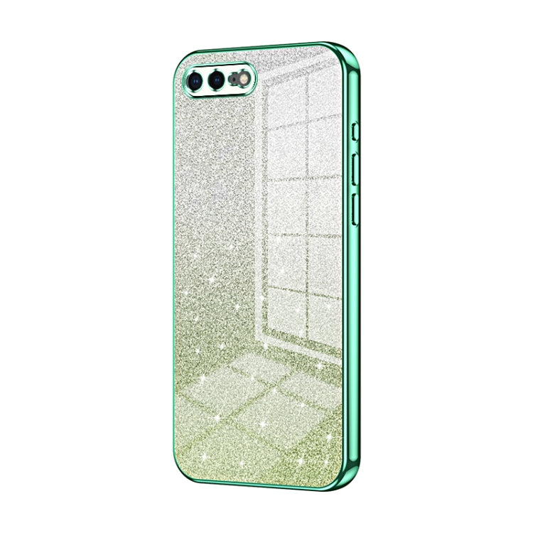 Caja de teléfono galvanizada con polvo de brillo degradado, For iPhone 8 Plus / 7 Plus