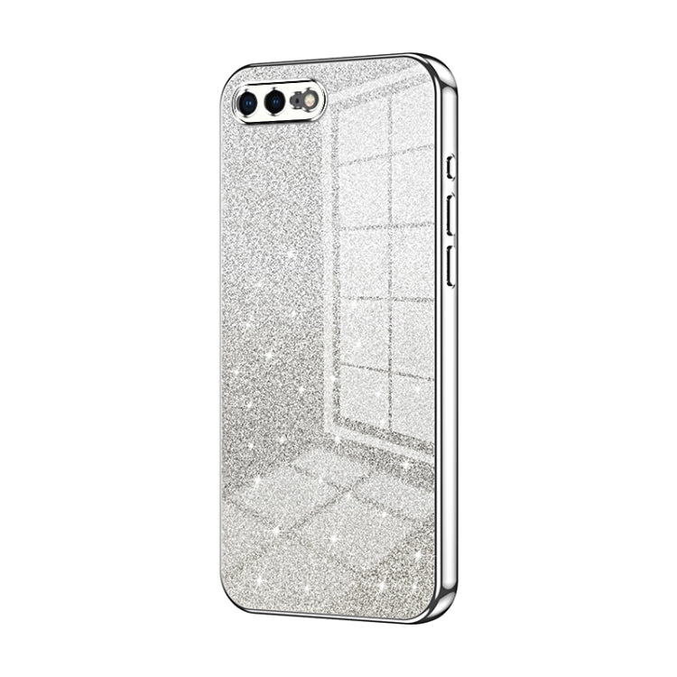 Caja de teléfono galvanizada con polvo de brillo degradado, For iPhone 8 Plus / 7 Plus