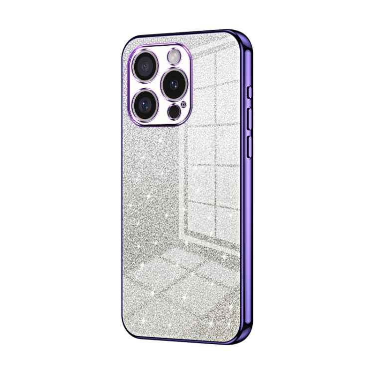 Caja de teléfono galvanizada con polvo de brillo degradado, For iPhone 16 Pro, For iPhone 16 Plus, For iPhone 16, For iPhone 15 Pro Max, For iPhone 15 Pro, For iPhone 15 Plus