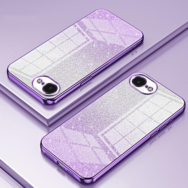 Caja de teléfono galvanizada con polvo de brillo degradado, For iPhone 17e / 16e, For iPhone 17 Pro Max, For iPhone 17 Pro, For iPhone 17, For iPhone Air, For iPhone 16 Pro Max