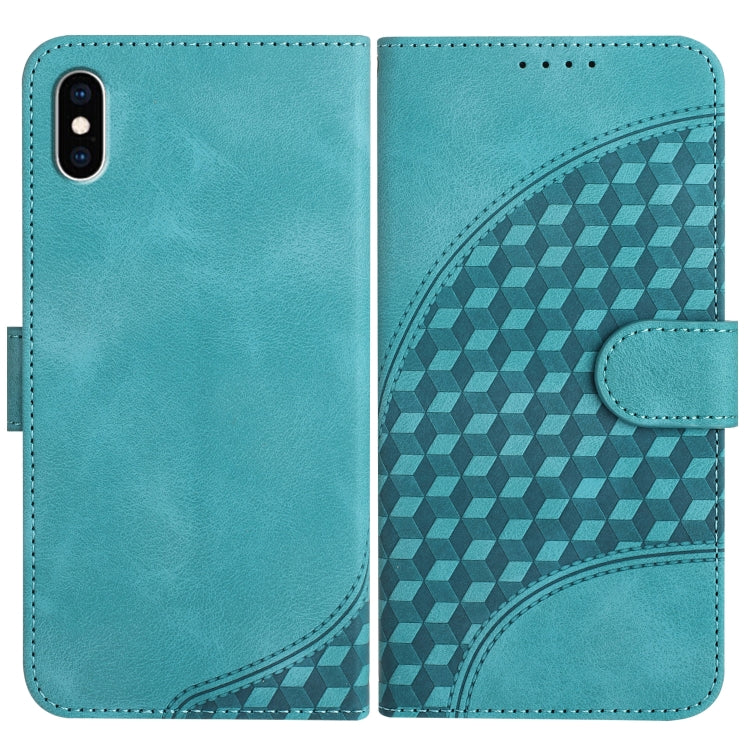 YX0060 Funda de cuero para teléfono con relieve de cabeza de elefante y cordón, For iPhone XS Max, For iPhone 8 Plus / 7 Plus