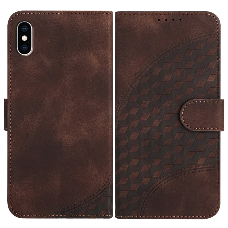 YX0060 Funda de cuero para teléfono con relieve de cabeza de elefante y cordón, For iPhone XS Max, For iPhone 8 Plus / 7 Plus