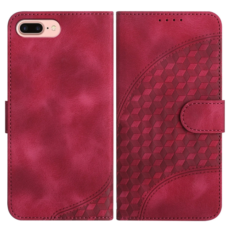 YX0060 Funda de cuero para teléfono con relieve de cabeza de elefante y cordón, For iPhone XS Max, For iPhone 8 Plus / 7 Plus