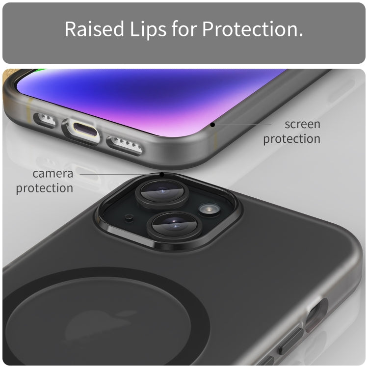 Estuche para teléfono de cobertura total de TPU + PC translúcido esmerilado MagSafe, For iPhone 16 Plus, For iPhone 16, For iPhone 15 Pro Max, For iPhone 15 Pro, For iPhone 15 Plus