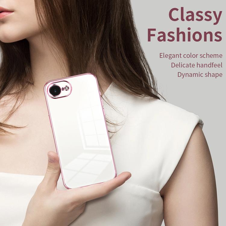 Caja de teléfono con orificio fino y revestimiento transparente, For iPhone 17e / 16e, For iPhone 17 Pro Max, For iPhone 17 Pro, For iPhone 17, For iPhone Air, For iPhone 16 Pro Max