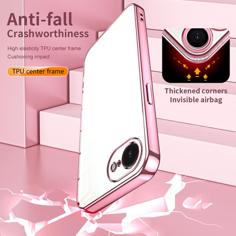 Caja de teléfono con orificio fino y revestimiento transparente, For iPhone 17e / 16e, For iPhone 17 Pro Max, For iPhone 17 Pro, For iPhone 17, For iPhone Air, For iPhone 16 Pro Max