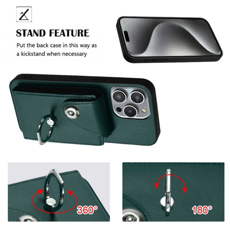 Funda para teléfono con soporte para anillo y bolsa para tarjeta de órgano con cordón largo, For iPhone 14 Pro Max, For iPhone SE 2022 / 2020 / 8 / 7, For iPhone 13 Pro Max, For iPhone 13 Pro, For iPhone 13, For iPhone 13 mini, For iPhone 12           ...