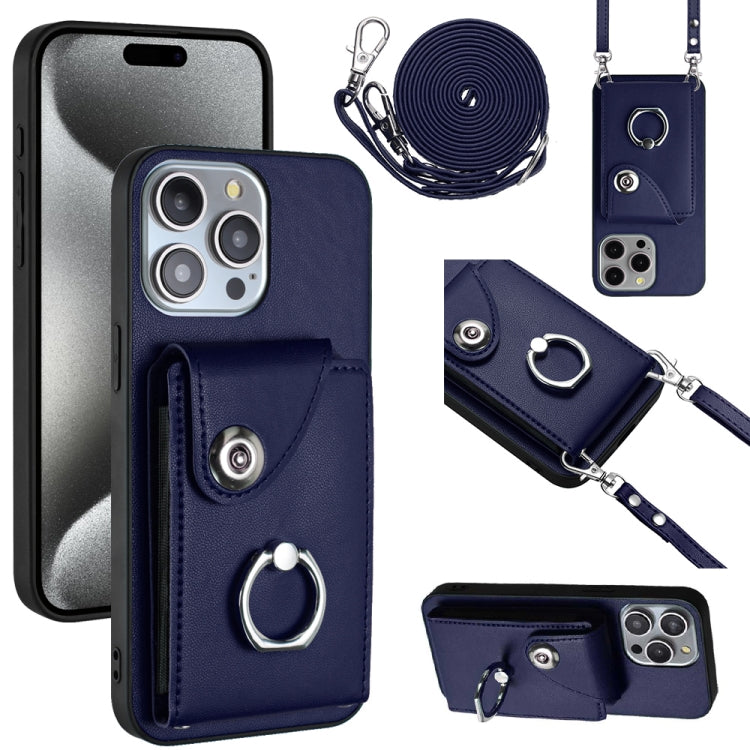 Funda para teléfono con soporte para anillo y bolsa para tarjeta de órgano con cordón largo, For iPhone 14 Pro Max, For iPhone SE 2022 / 2020 / 8 / 7, For iPhone 13 Pro Max, For iPhone 13 Pro, For iPhone 13, For iPhone 13 mini, For iPhone 12           ...