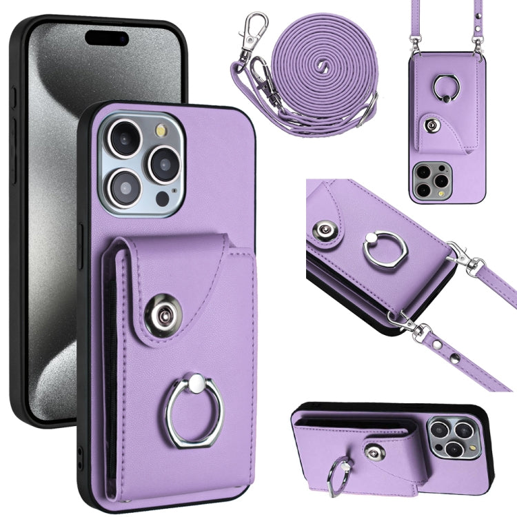 Funda para teléfono con soporte para anillo y bolsa para tarjeta de órgano con cordón largo, For iPhone 14 Pro Max, For iPhone SE 2022 / 2020 / 8 / 7, For iPhone 13 Pro Max, For iPhone 13 Pro, For iPhone 13, For iPhone 13 mini, For iPhone 12           ...