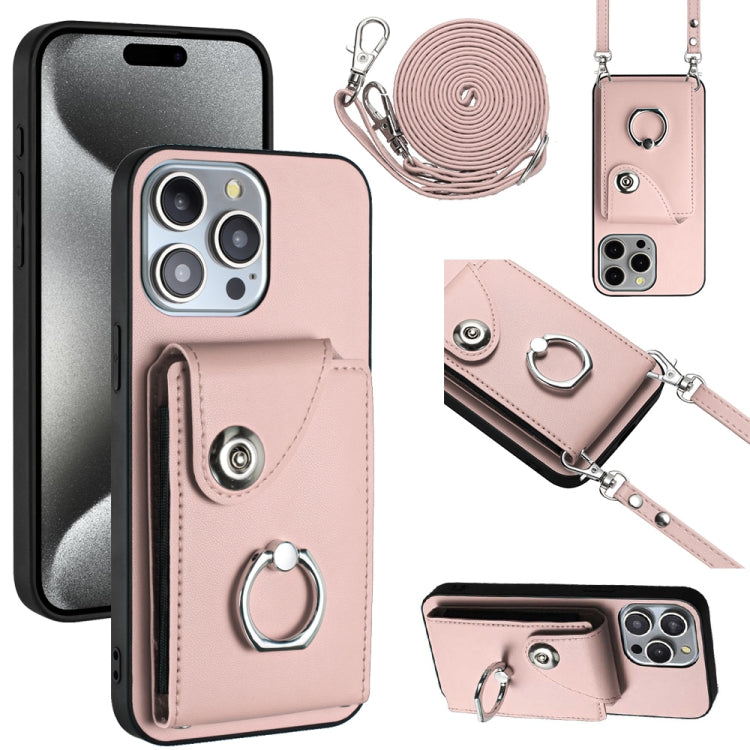 Funda para teléfono con soporte para anillo y bolsa para tarjeta de órgano con cordón largo, For iPhone 14 Pro Max, For iPhone SE 2022 / 2020 / 8 / 7, For iPhone 13 Pro Max, For iPhone 13 Pro, For iPhone 13, For iPhone 13 mini, For iPhone 12           ...
