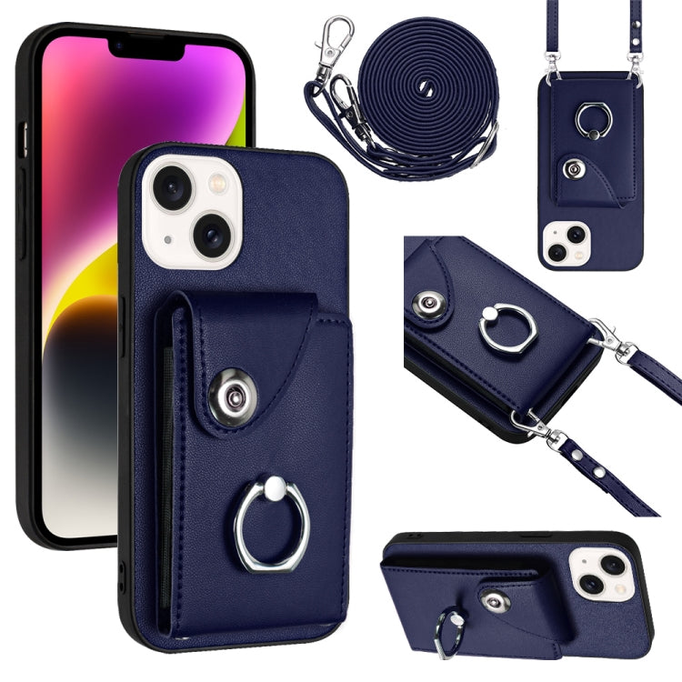 Funda para teléfono con soporte para anillo y bolsa para tarjeta de órgano con cordón largo, For iPhone 14 Pro Max, For iPhone SE 2022 / 2020 / 8 / 7, For iPhone 13 Pro Max, For iPhone 13 Pro, For iPhone 13, For iPhone 13 mini, For iPhone 12           ...