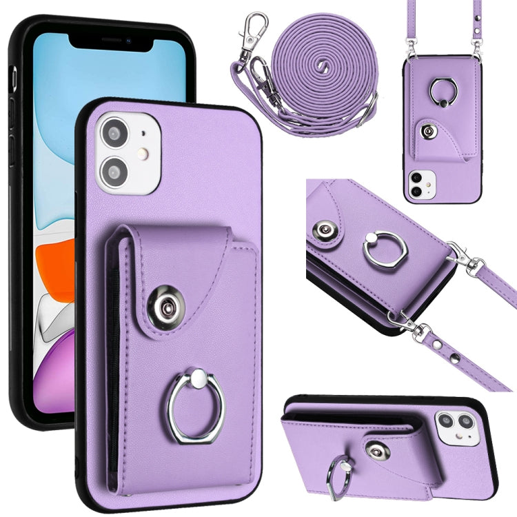 Funda para teléfono con soporte para anillo y bolsa para tarjeta de órgano con cordón largo, For iPhone 14 Pro Max, For iPhone SE 2022 / 2020 / 8 / 7, For iPhone 13 Pro Max, For iPhone 13 Pro, For iPhone 13, For iPhone 13 mini, For iPhone 12           ...