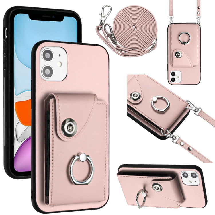 Funda para teléfono con soporte para anillo y bolsa para tarjeta de órgano con cordón largo, For iPhone 14 Pro Max, For iPhone SE 2022 / 2020 / 8 / 7, For iPhone 13 Pro Max, For iPhone 13 Pro, For iPhone 13, For iPhone 13 mini, For iPhone 12           ...