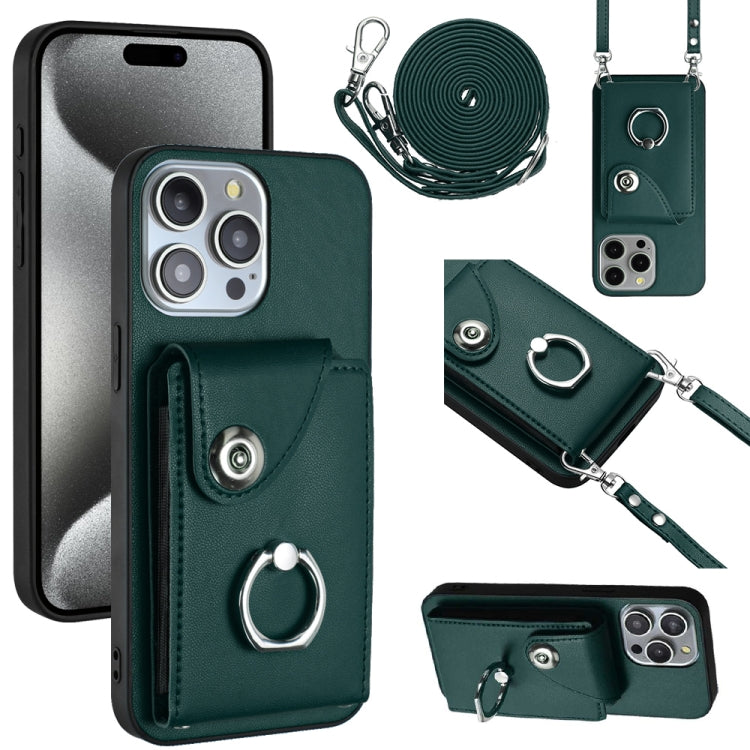 Funda para teléfono con soporte para anillo y bolsa para tarjeta de órgano con cordón largo, For iPhone 14 Pro Max, For iPhone SE 2022 / 2020 / 8 / 7, For iPhone 13 Pro Max, For iPhone 13 Pro, For iPhone 13, For iPhone 13 mini, For iPhone 12           ...