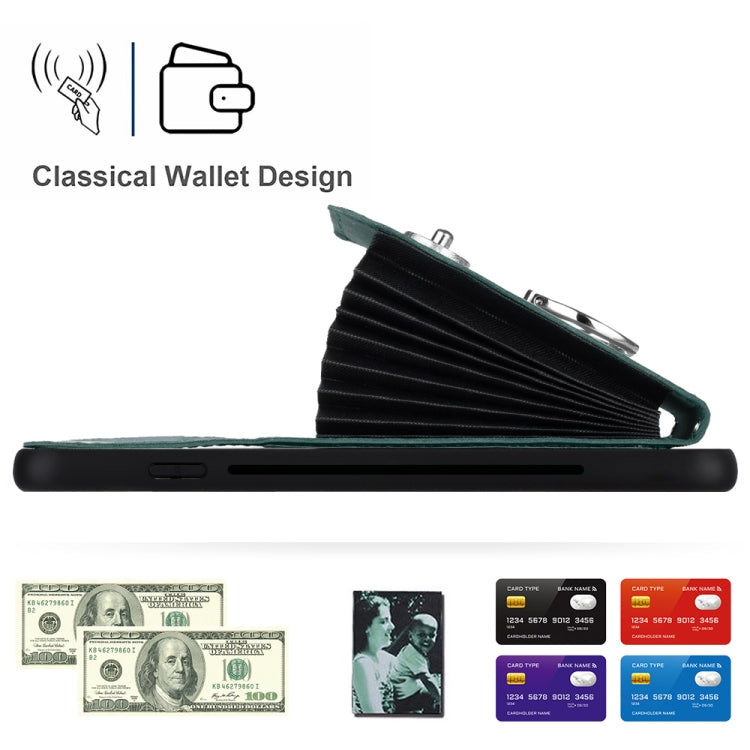 Funda para teléfono con soporte para anillo y bolsa para tarjeta de órgano con cordón largo, For iPhone 8 Plus / 7 Plus