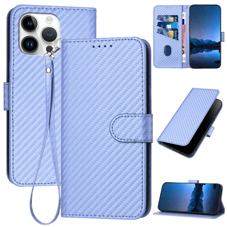 YX0070 Funda de teléfono de cuero con hebilla de fibra de carbono y cordón, For iPhone 16 Pro, For iPhone 16 Plus, For iPhone 16, For iPhone 15 Pro Max, For iPhone 15 Pro, For iPhone 15 Plus