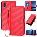 YX0070 Funda de teléfono de cuero con hebilla de fibra de carbono y cordón, For iPhone XS Max, For iPhone 8 Plus / 7 Plus