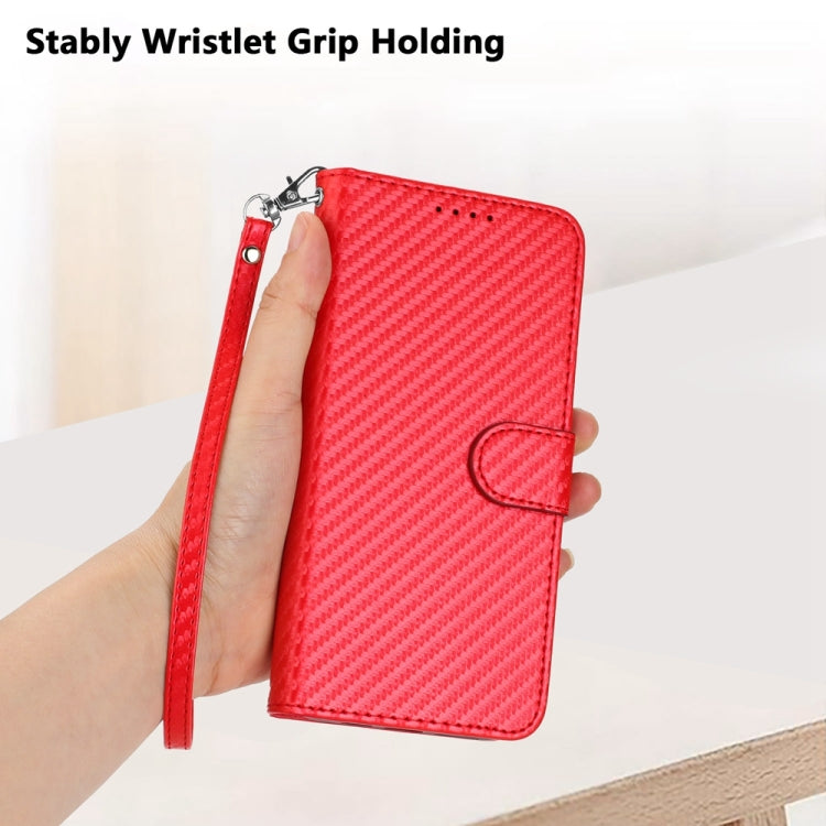 YX0070 Funda de teléfono de cuero con hebilla de fibra de carbono y cordón, For iPhone XS Max, For iPhone 8 Plus / 7 Plus
