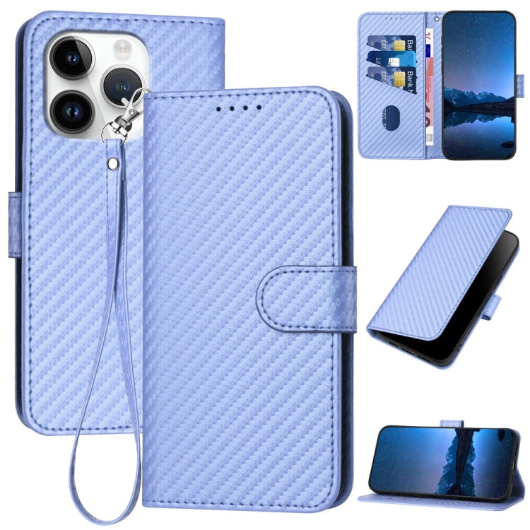 YX0070 Funda de teléfono de cuero con hebilla de fibra de carbono y cordón, For iPhone 16 Pro, For iPhone 16 Plus, For iPhone 16, For iPhone 15 Pro Max, For iPhone 15 Pro, For iPhone 15 Plus