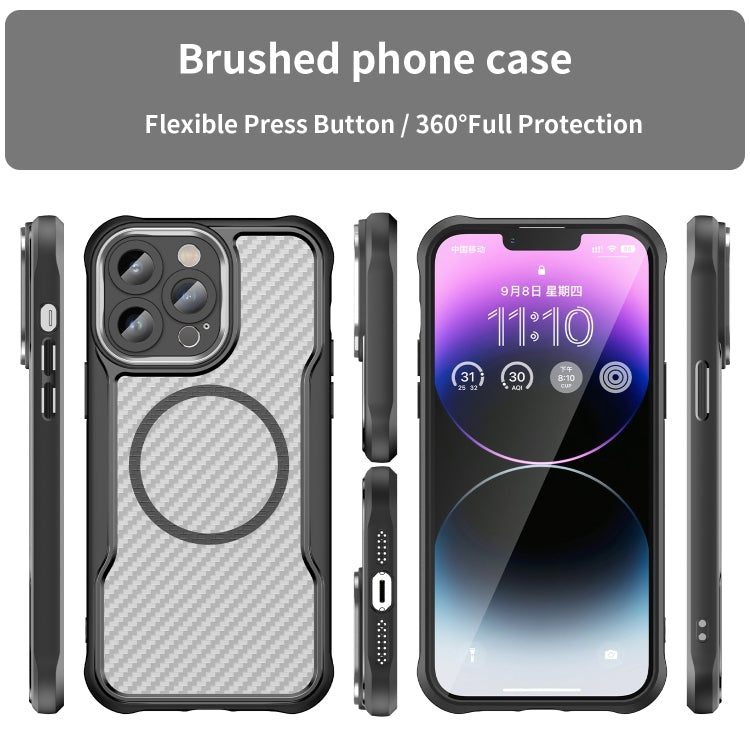 Funda para teléfono translúcida MagSafe con textura de fibra de carbono, For iPhone 15 Pro, For iPhone 15 Plus / 14 Plus, For iPhone 15, For iPhone 14, For iPhone 14 Pro, For iPhone 14 Pro Max, For iPhone 13 Pro Max, For iPhone 13 Pro, For iPhone 13   ...
