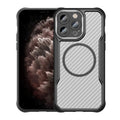 Funda para teléfono translúcida MagSafe con textura de fibra de carbono, For iPhone 11 Pro Max, For iPhone 11, For iPhone 11 Pro