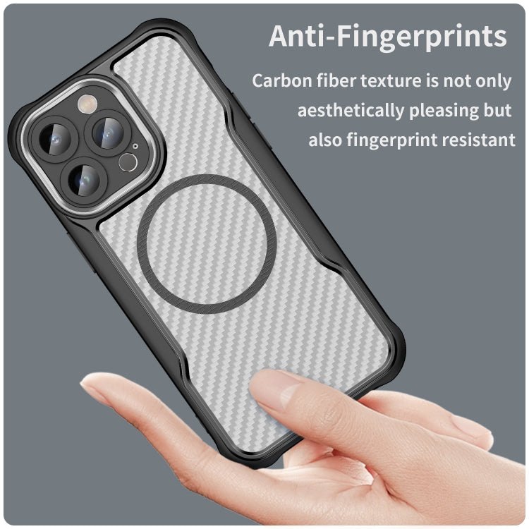 Funda para teléfono translúcida MagSafe con textura de fibra de carbono, For iPhone 11 Pro Max, For iPhone 11, For iPhone 11 Pro