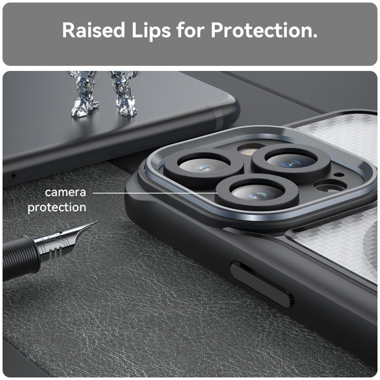 Funda para teléfono translúcida MagSafe con textura de fibra de carbono, For iPhone 11 Pro Max, For iPhone 11, For iPhone 11 Pro
