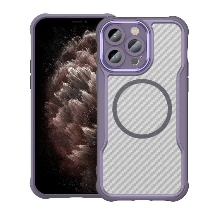 Funda para teléfono translúcida MagSafe con textura de fibra de carbono, For iPhone 11 Pro Max, For iPhone 11, For iPhone 11 Pro