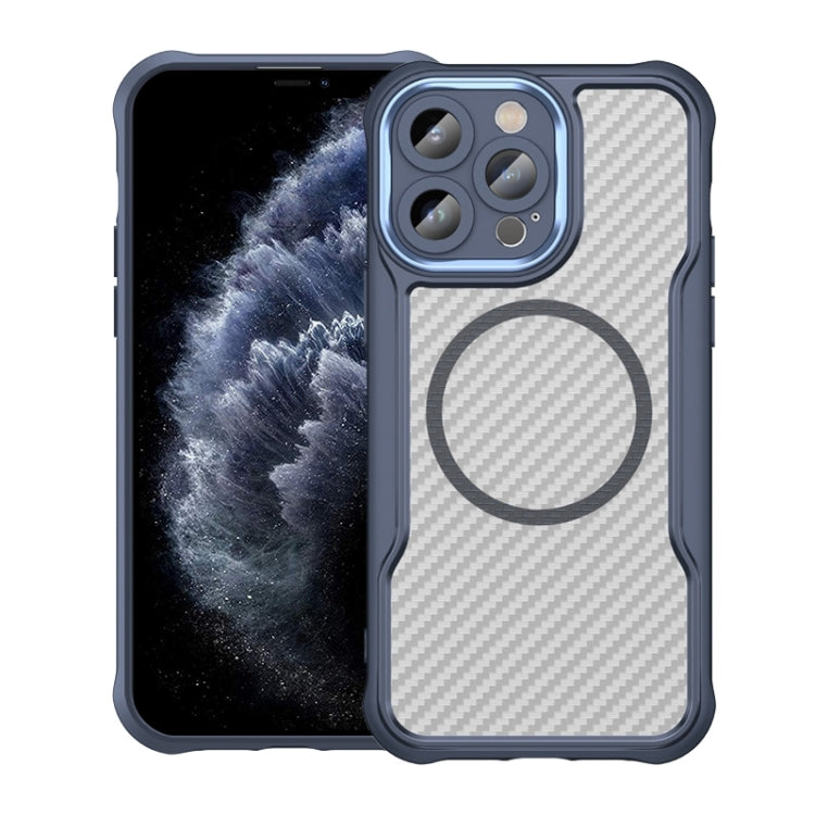 Funda para teléfono translúcida MagSafe con textura de fibra de carbono, For iPhone 11 Pro Max, For iPhone 11, For iPhone 11 Pro