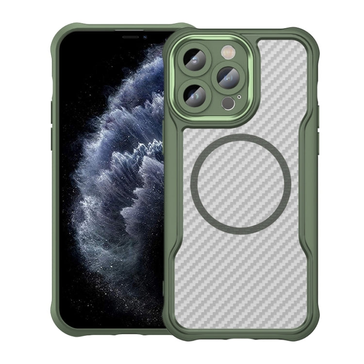 Funda para teléfono translúcida MagSafe con textura de fibra de carbono, For iPhone 11 Pro Max, For iPhone 11, For iPhone 11 Pro