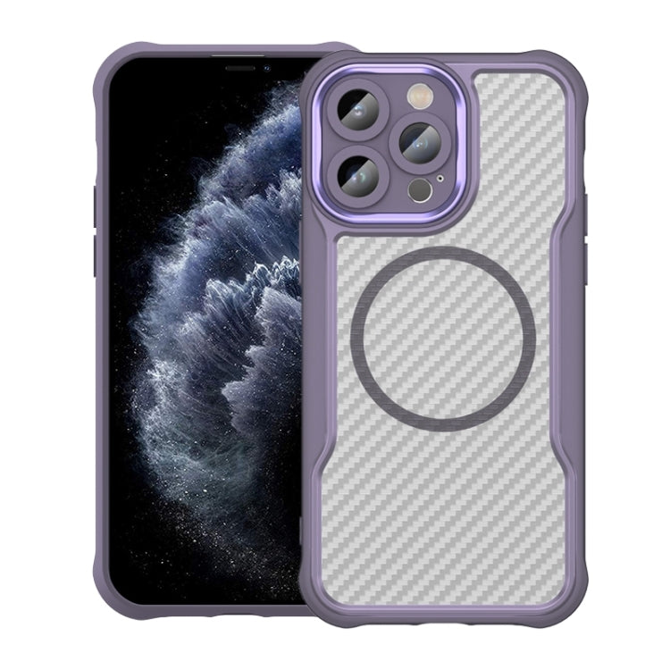 Funda para teléfono translúcida MagSafe con textura de fibra de carbono, For iPhone 11 Pro Max, For iPhone 11, For iPhone 11 Pro