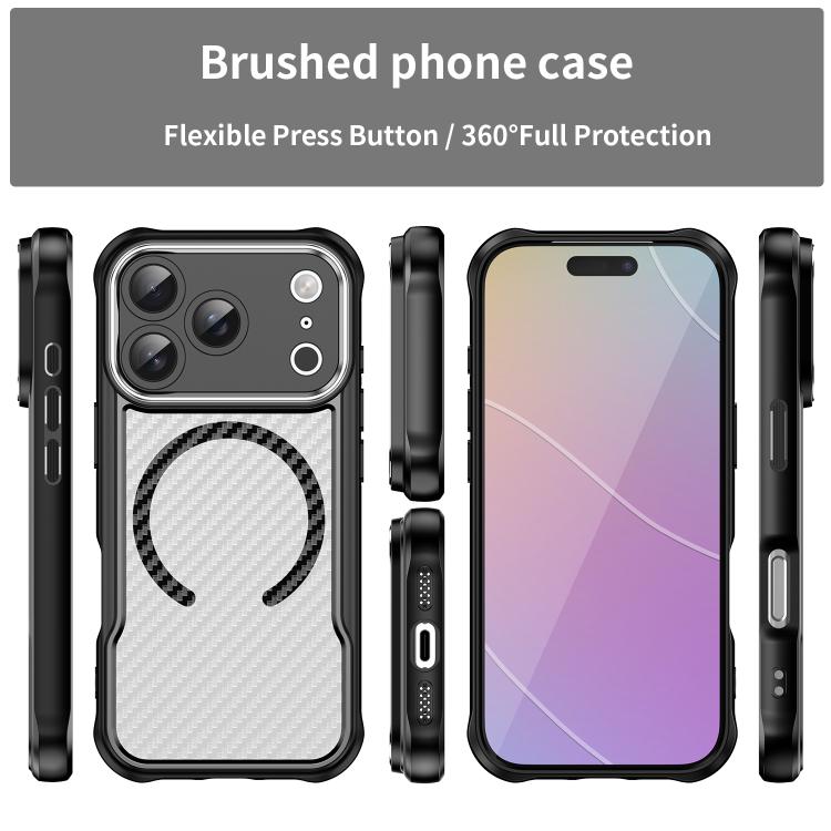Funda para teléfono translúcida MagSafe con textura de fibra de carbono, For iPhone 18 Pro, For iPhone 18 Pro Max, For iPhone 17e / 16e, For iPhone 17 Pro Max, For iPhone 17 Pro, For iPhone 17, For  iPhone Air, For iPhone 16 Pro Max, For iPhone 16 Pro ...