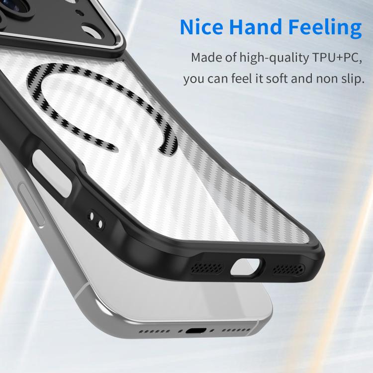 Funda para teléfono translúcida MagSafe con textura de fibra de carbono, For iPhone 18 Pro, For iPhone 18 Pro Max, For iPhone 17e / 16e, For iPhone 17 Pro Max, For iPhone 17 Pro, For iPhone 17, For  iPhone Air, For iPhone 16 Pro Max, For iPhone 16 Pro ...