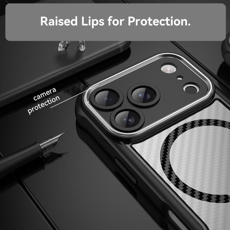 Funda para teléfono translúcida MagSafe con textura de fibra de carbono, For iPhone 18 Pro, For iPhone 18 Pro Max, For iPhone 17e / 16e, For iPhone 17 Pro Max, For iPhone 17 Pro, For iPhone 17, For  iPhone Air, For iPhone 16 Pro Max, For iPhone 16 Pro ...
