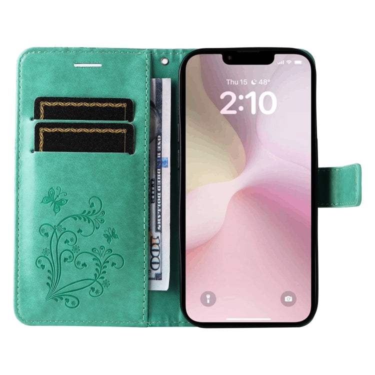 Caja del teléfono del cuero del tirón del patrón en relieve de la mariposa 3D, For iPhone 17e / 16e, For iPhone 16 Pro Max, For iPhone 16 Pro, For iPhone 16 Plus, For iPhone 16